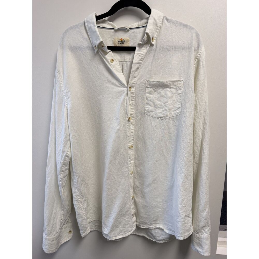 Marine Layer white button up size Large